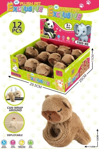 Brățară de pluș capibară 11 × 7,5 cm