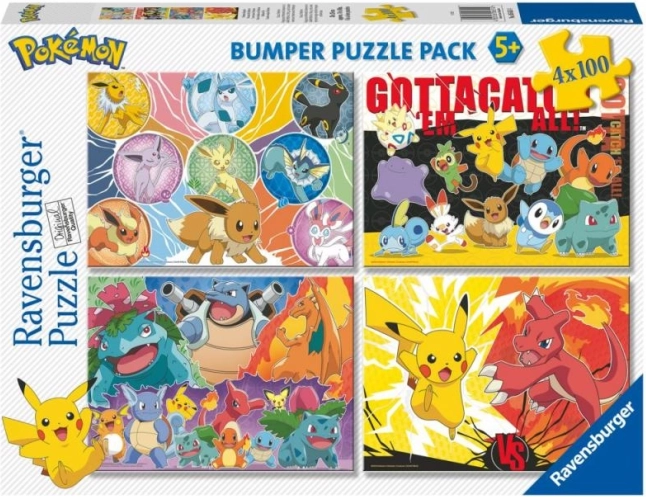 Puzzle Pokémon 4x100 piese