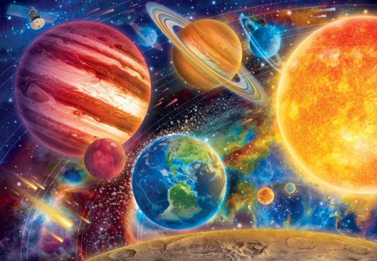 Puzzle impresionant Sistemul Solar 1000 piese BLUEBIRD