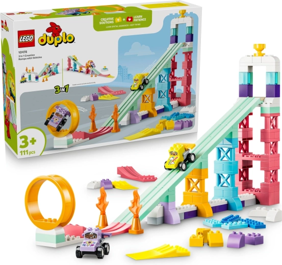LEGO DUPLO Rampe creative 3 în 1 cu vehicule