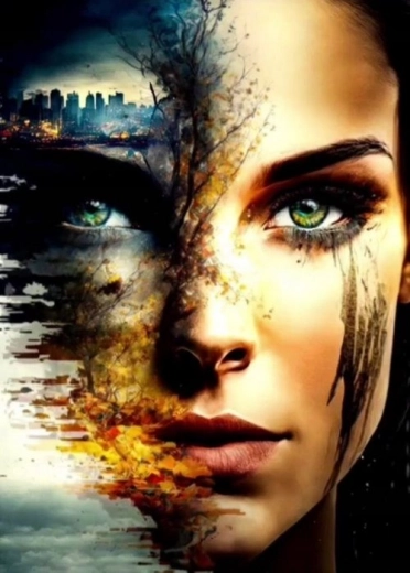 Pictură cu diamante – Chipul apocalipsei 30 × 40 cm