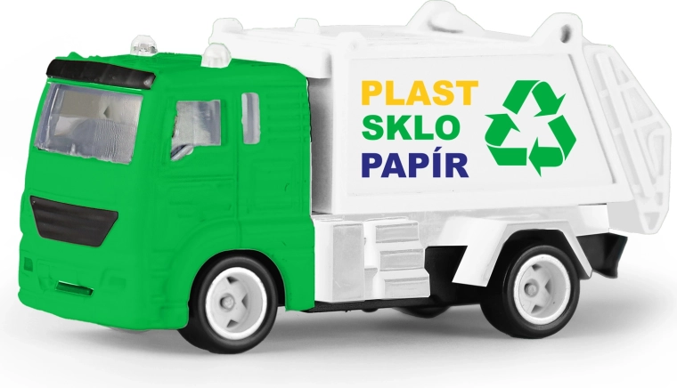 Mașinuță de gunoi metalică 7 cm cu benă rabatabilă