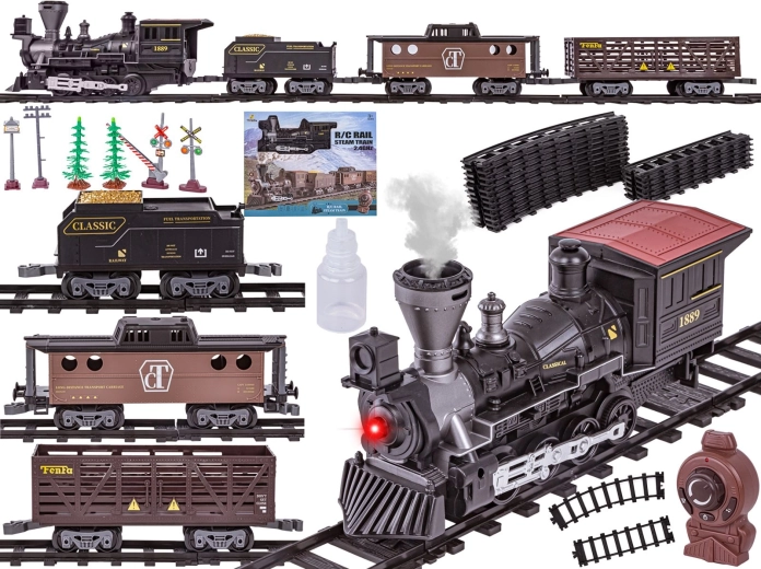 Cale ferată electrică Fenfa – tren de marfă cu aburi cu telecomandă