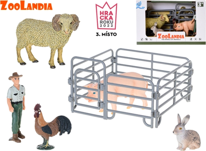 Zoolandia – berbec și porc cu accesorii, set de figurine pentru fermă