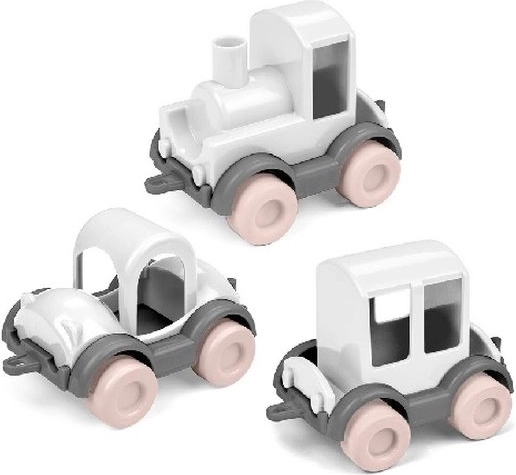 Wader Kids Cars Trio vată de zahăr roz – set de 3 mașinuțe