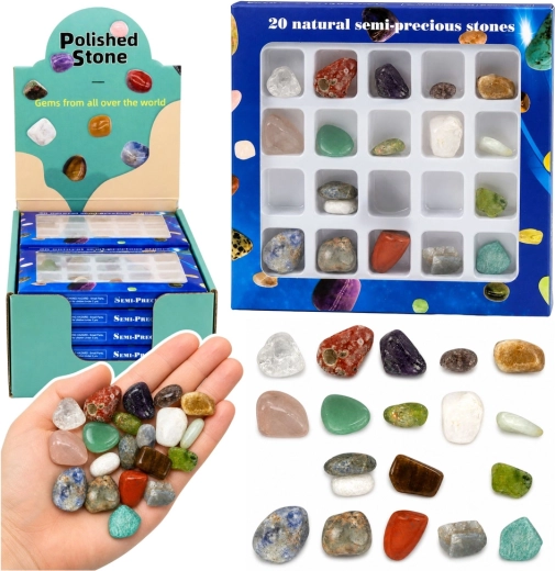 Set de pietre semiprețioase – minerale șlefuite (20 buc.)