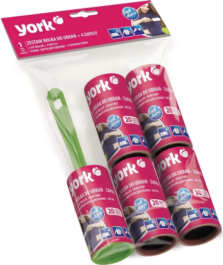 Rulou de curățare pentru haine, 20 foi + 4 rezerve, mix de culori