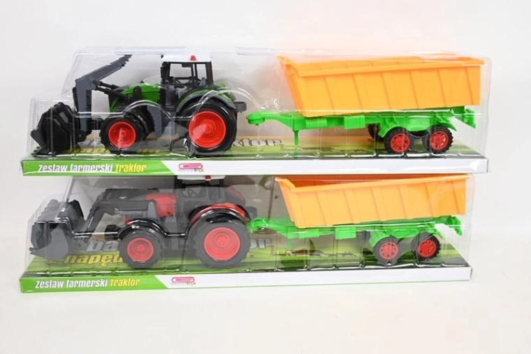 Tractor pentru copii cu cupă frontală și remorcă