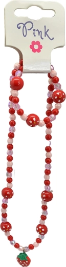 Set roz roz de bijuterii cu pandantiv căpșună