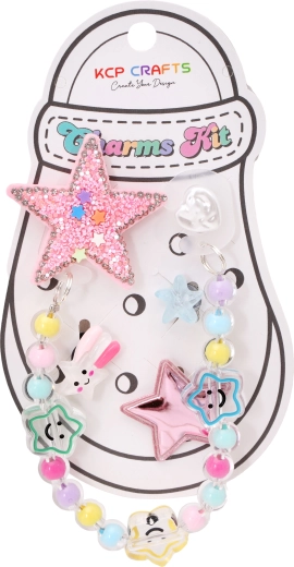 Set de accesorii decorative pentru papuci – stea sclipitoare și lanț cu mărgele