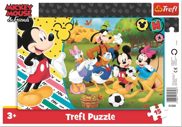 Puzzle TREFL Mickey Mouse la țară 15 piese