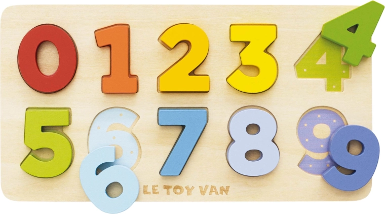 Puzzle din lemn cu numere de introdus Le Toy Van