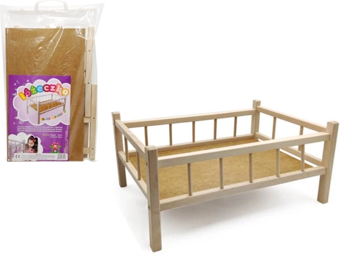 Pătuț din lemn pentru păpuși și ursuleți