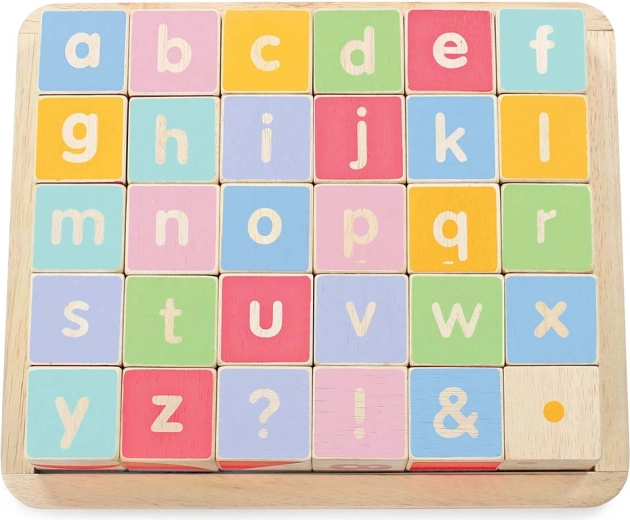 Cuburi educative din lemn ABC Le Toy Van