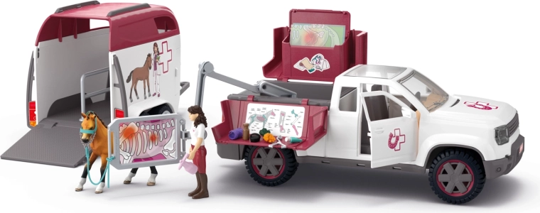 Schleich Horse Club veterinar mobil cu remorcă