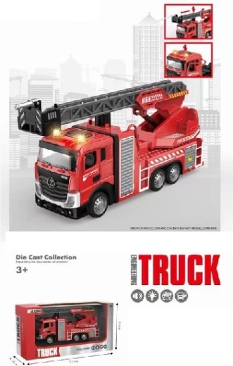 Mașină de pompieri metalică cu lumină și sunet