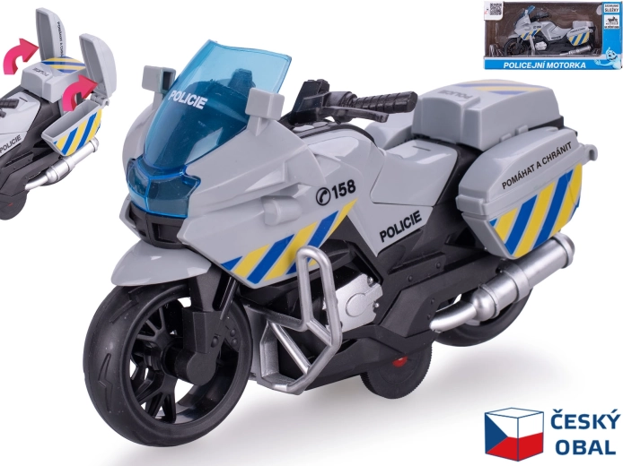 Motocicletă de poliție cu mecanism pull-back 16 cm