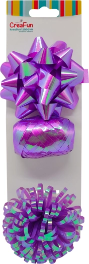 Set cadou mov cu efect irizat lucios – panglică 10 m și 2 fundițe