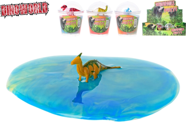Dinoworld slime cu dinozaur în pahar