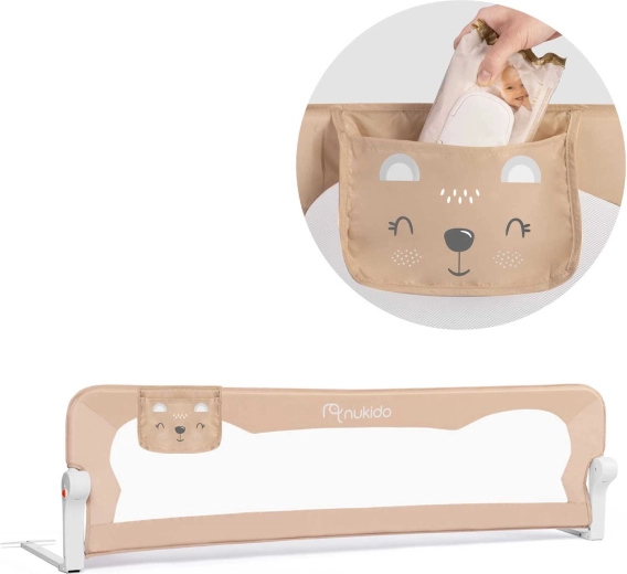 Barieră de siguranță pentru pat NUKIDO 150 × 42 × 35 cm bej