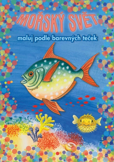 Akim colorează după puncte colorate lumea marină + creion cerat maxi 11 culori
