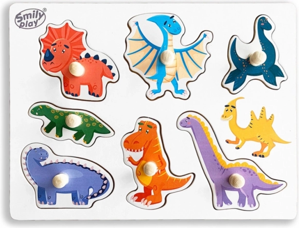 Puzzle din lemn cu dinozauri