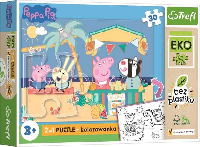 Puzzle maxi reversibil PEPPA PIG 30 piese EKO