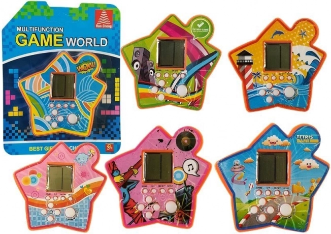 Joc electronic de buzunar Tetris în formă de stea – portocaliu