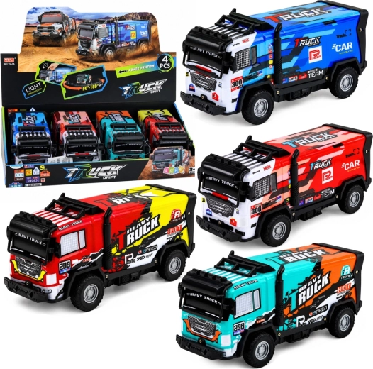 Camion de teren pentru copii cu lumini, sunete și motor cu fricțiune