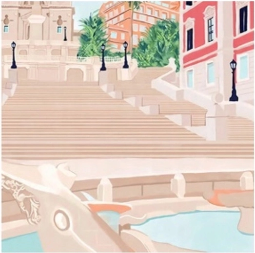 Pictură cu diamante Treptele Spaniole 30 × 40 cm NORIMPEX