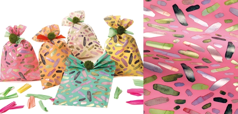 Punguță din celofan 16 × 25 cm roz Brush