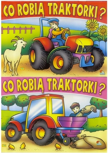 Carte de colorat Ce fac tractorașele