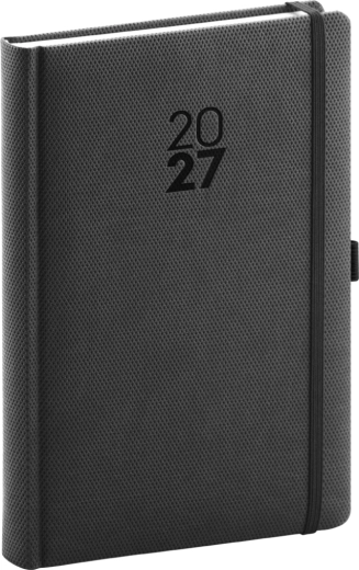 Agendă zilnică Notique Diamante 2027 neagră 15 × 21 cm