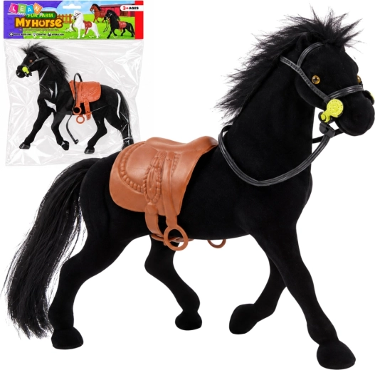 Figurină catifea cal negru Fermă