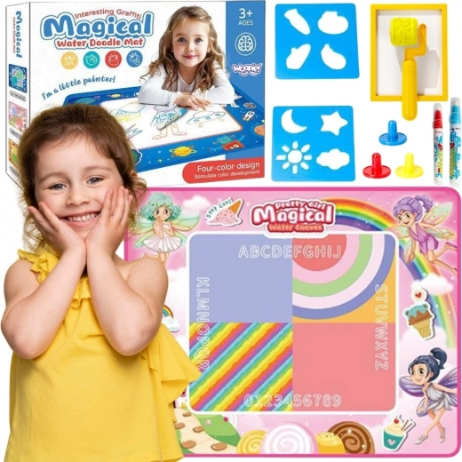 Woopie covoraș de desen cu apă XXL 100 × 80 cm – zâne, roz