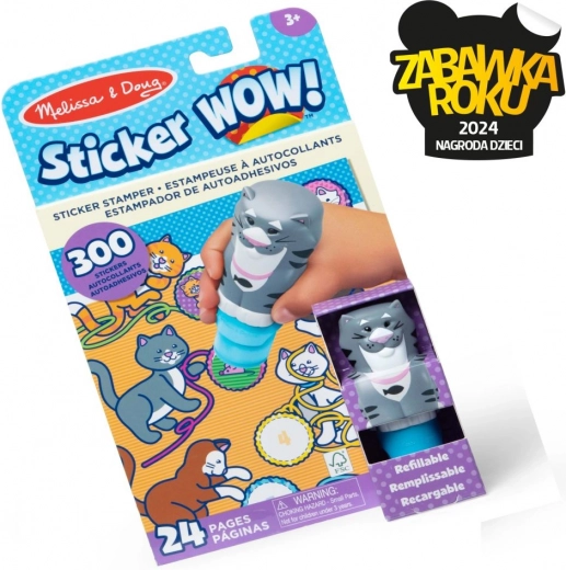 Carte magică și ștampilă cu autocolante Pisică