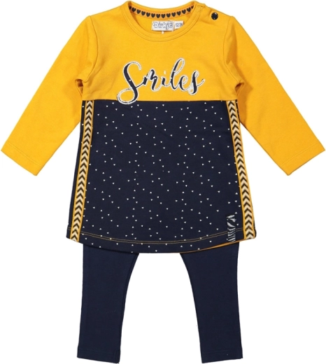 Set Dirkje rochie și colanți pentru fete, galben, mărimea 56