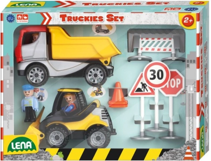 Set de construcție LENA Truckies în cutie