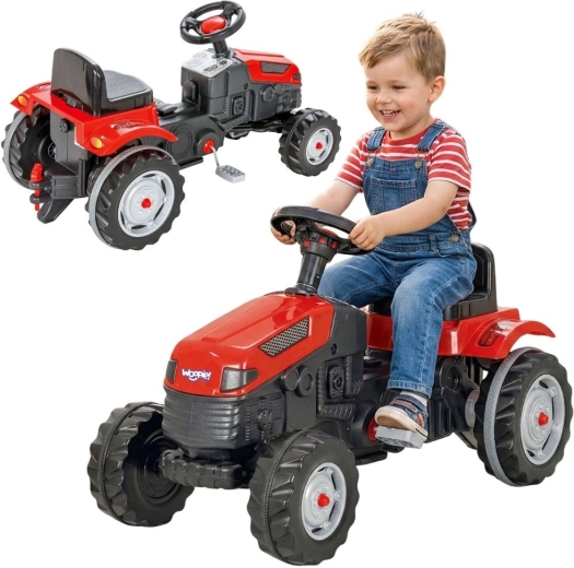 Tractor cu pedale Woopie Farmer GoTrac cu roți silențioase