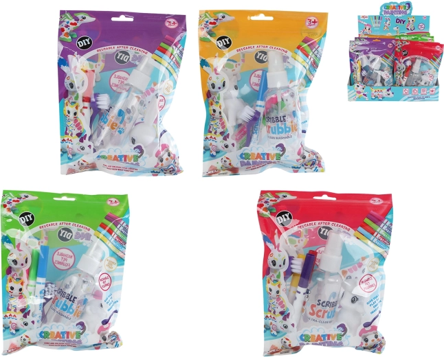 Set de pictat cu animale cu markere lavabile (6 buc.)