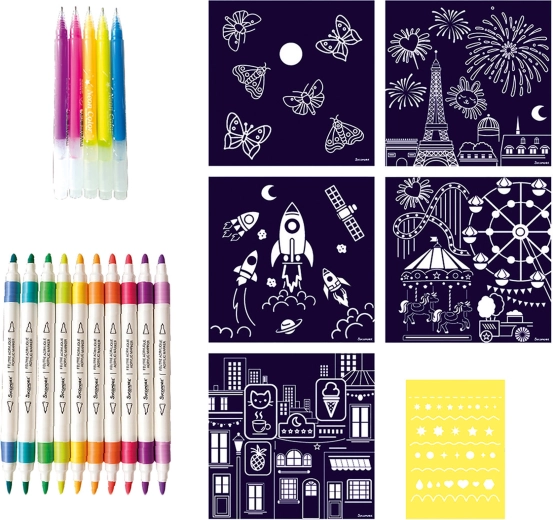 Set de desen Artissimo XL cu markere acrilice Noapte magică