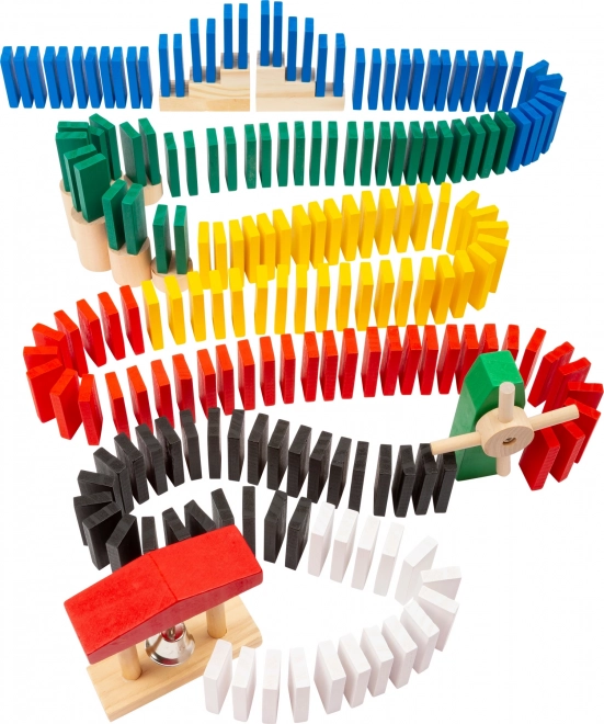 Raliu de domino din lemn SMALL FOOT – set creativ cu 490 piese