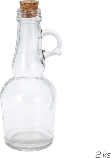 Set de sticle din sticlă cu dop de plută 250 ml, 2 buc.