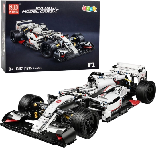 Set de construcție pentru mașină de curse F1, alb-roșu, 1235 de piese