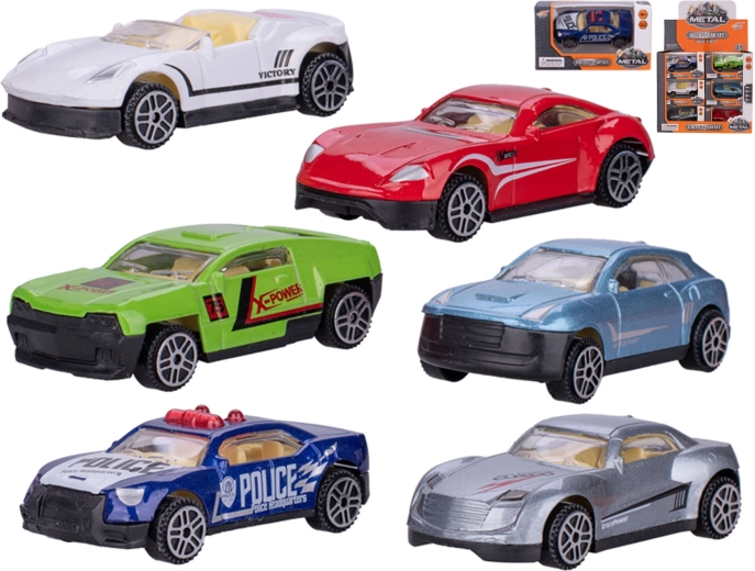 Set de mașinuțe sport metalice 7 cm – 24 buc