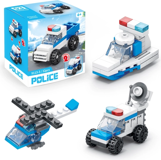 Set de construcție poliție 10 în 1 - 1 bucată