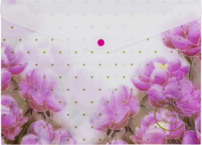 Mapă tip plic A4 cu capsă și imprimeu – mix de modele, pachet 12 buc