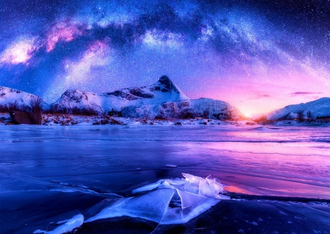 Puzzle Calea Lactee deasupra Lofoten 1000 de piese