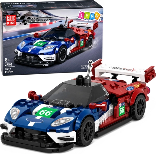 Set de construcție mașină sport de curse GT2016 cu vitrină (347 piese)
