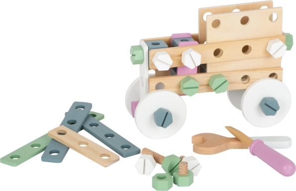 Set de construcție din lemn Small Foot Nordic, 67 piese